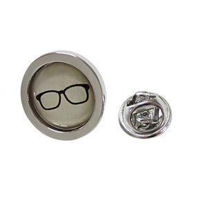 Circular Hipster Glasses Design Lapel Pin